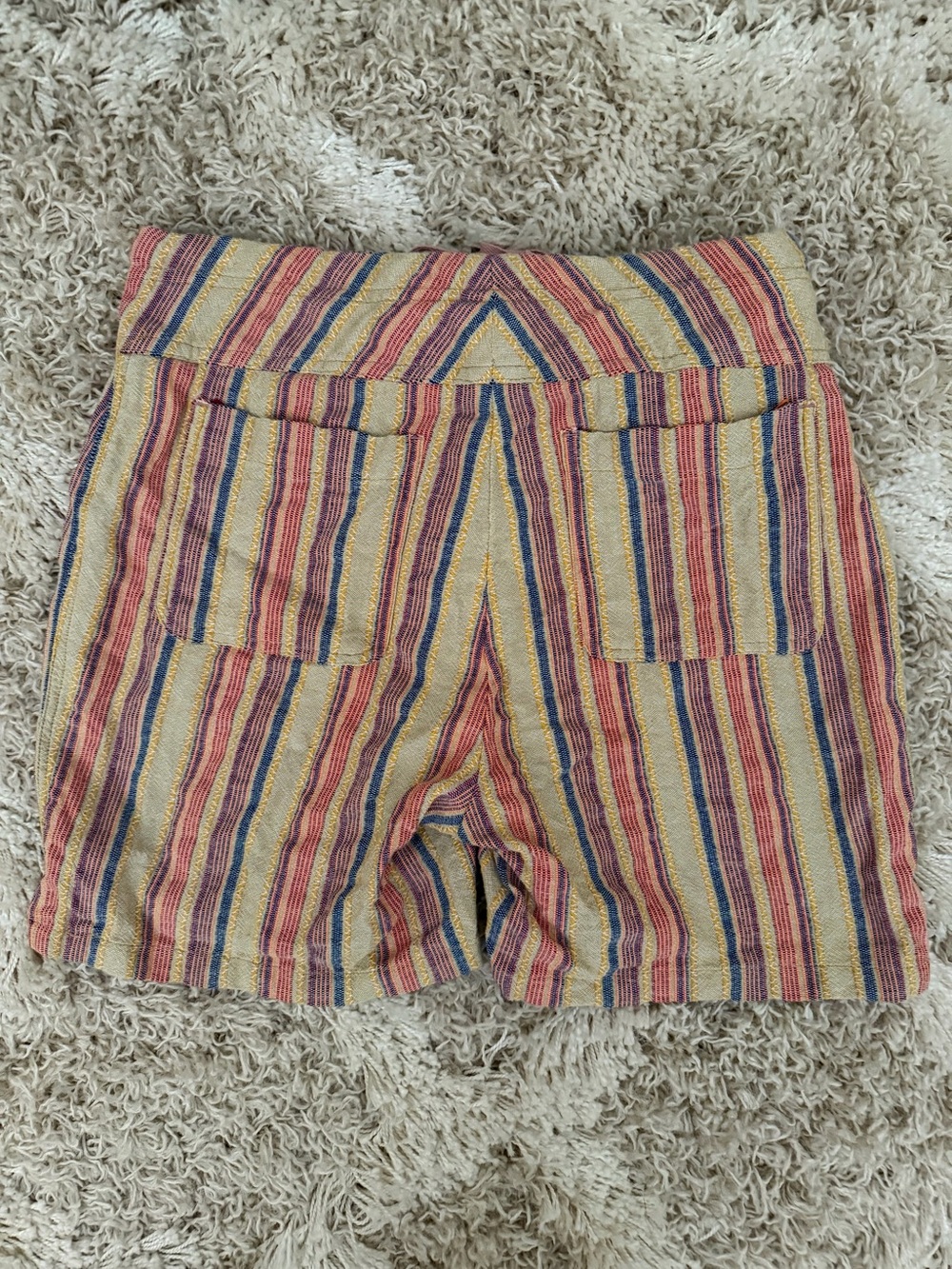 Sundance Striped Multi-Color Linen Blend Women’s Shorts - Picture 2 of 4